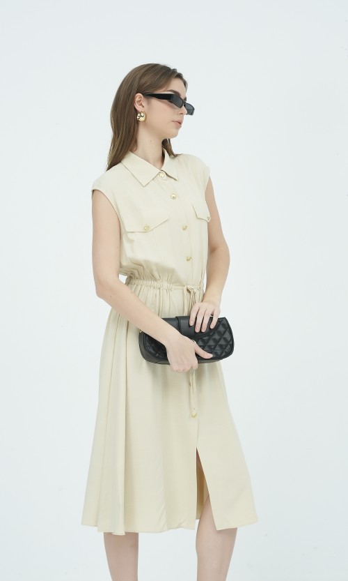 SIXDO Woven Flared Dress for Women